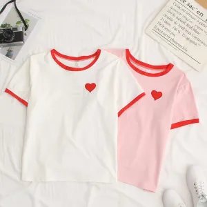 “LOVE LOVE LOVE EMBROIDERY” T-SHIRT W032103