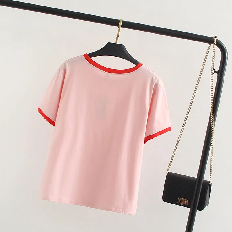 “LOVE LOVE LOVE EMBROIDERY” T-SHIRT W032103