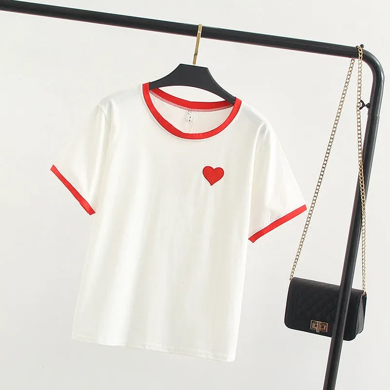 “LOVE LOVE LOVE EMBROIDERY” T-SHIRT W032103