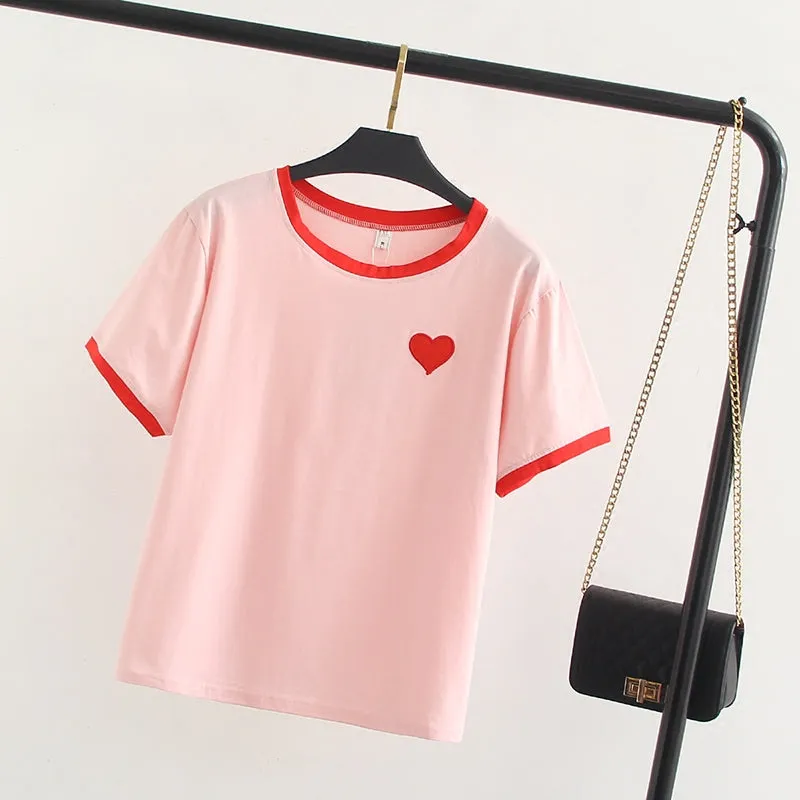 “LOVE LOVE LOVE EMBROIDERY” T-SHIRT W032103