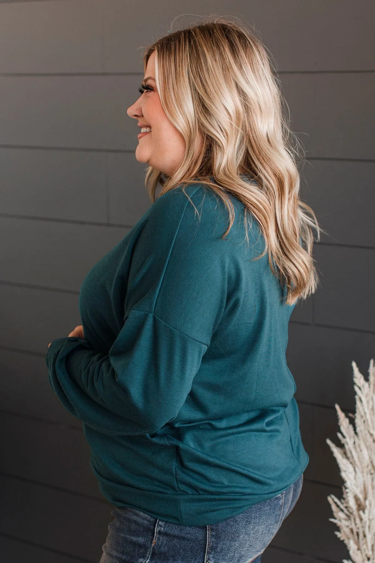 Loving Memories Knit Top- Dark Teal