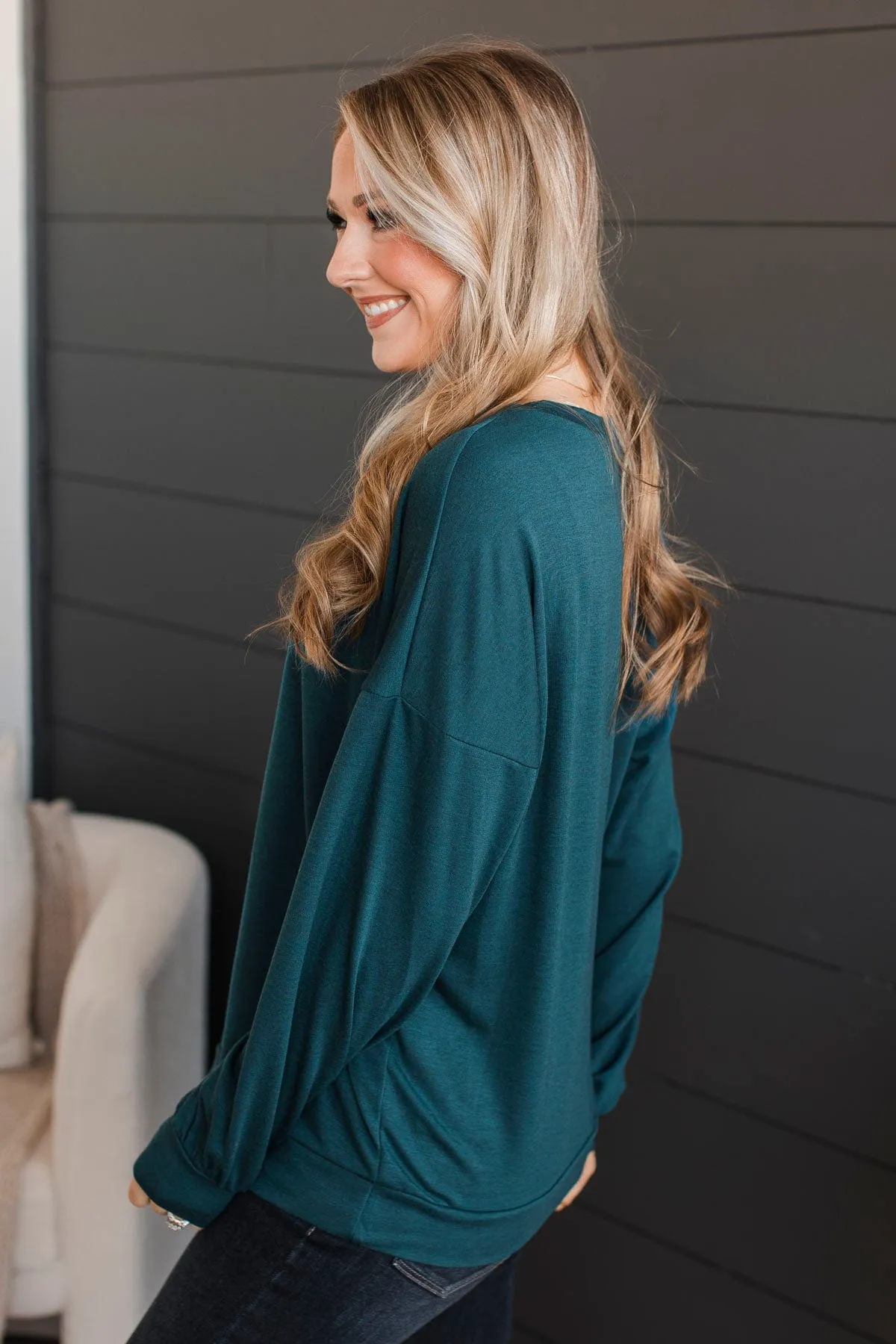Loving Memories Knit Top- Dark Teal