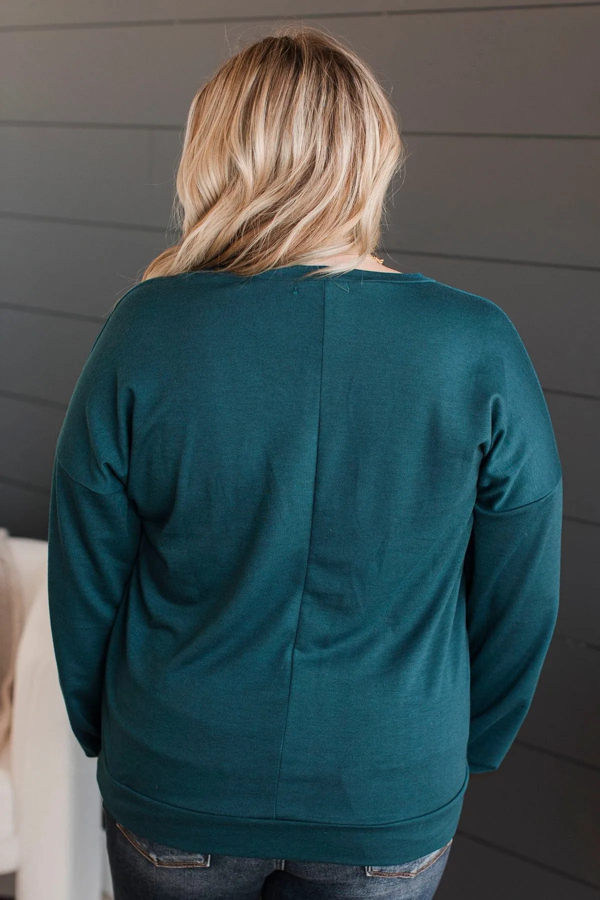 Loving Memories Knit Top- Dark Teal
