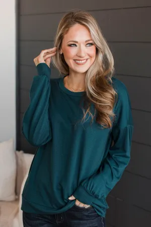 Loving Memories Knit Top- Dark Teal