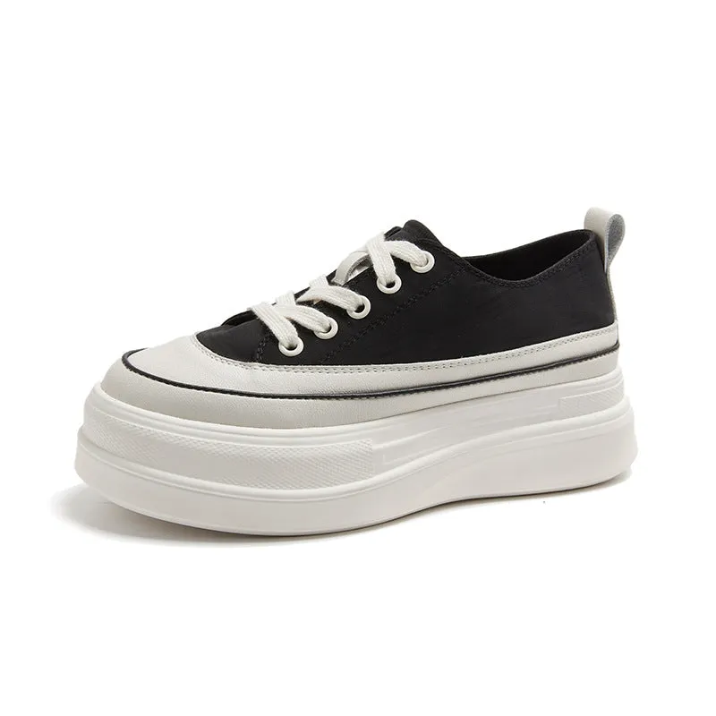 Low-Top Canvas Platform Sneakers