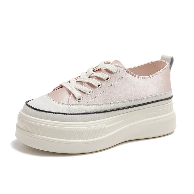 Low-Top Canvas Platform Sneakers