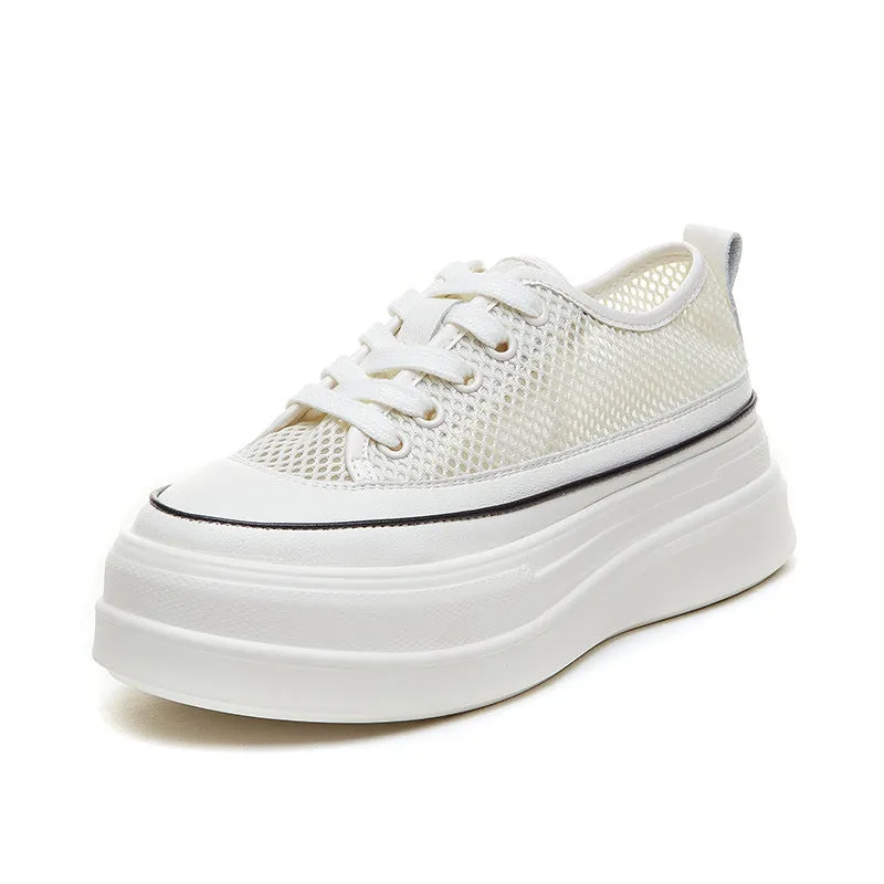 Low-Top Canvas Platform Sneakers