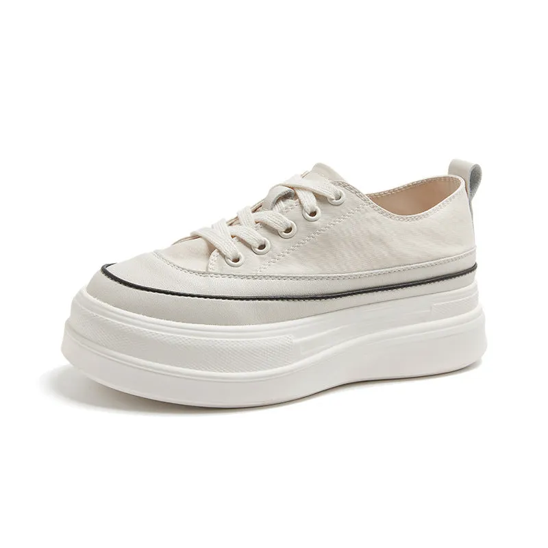 Low-Top Canvas Platform Sneakers