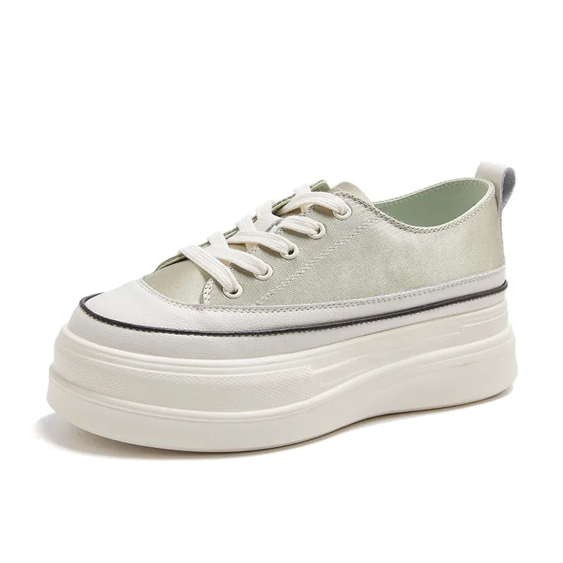 Low-Top Canvas Platform Sneakers