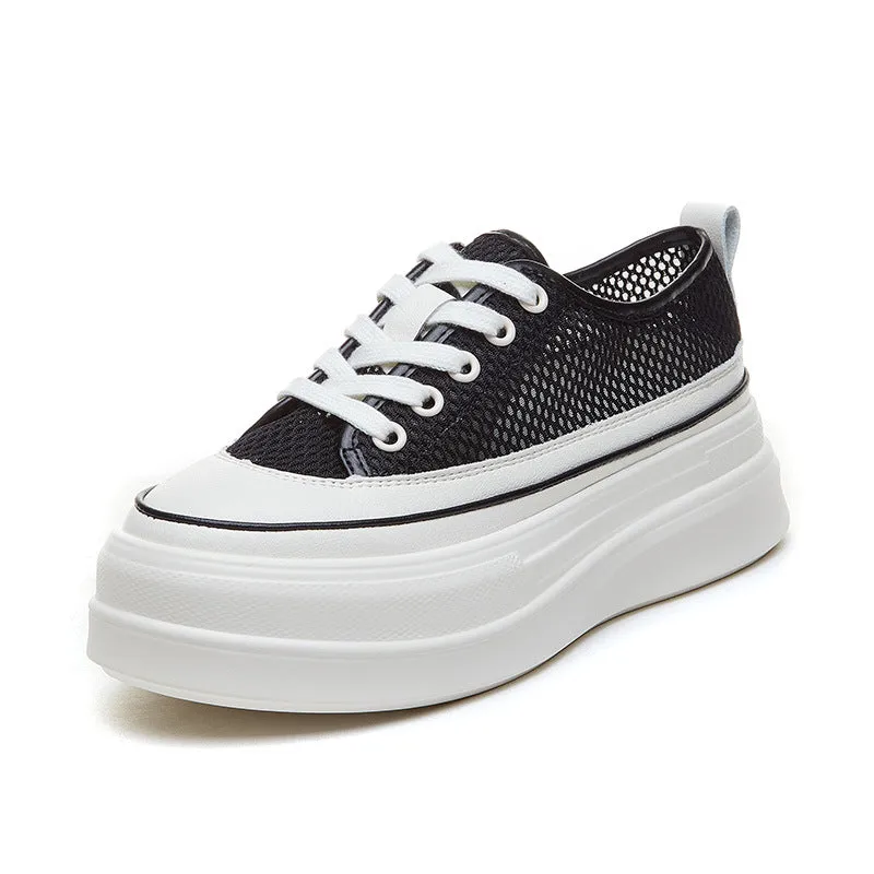 Low-Top Canvas Platform Sneakers