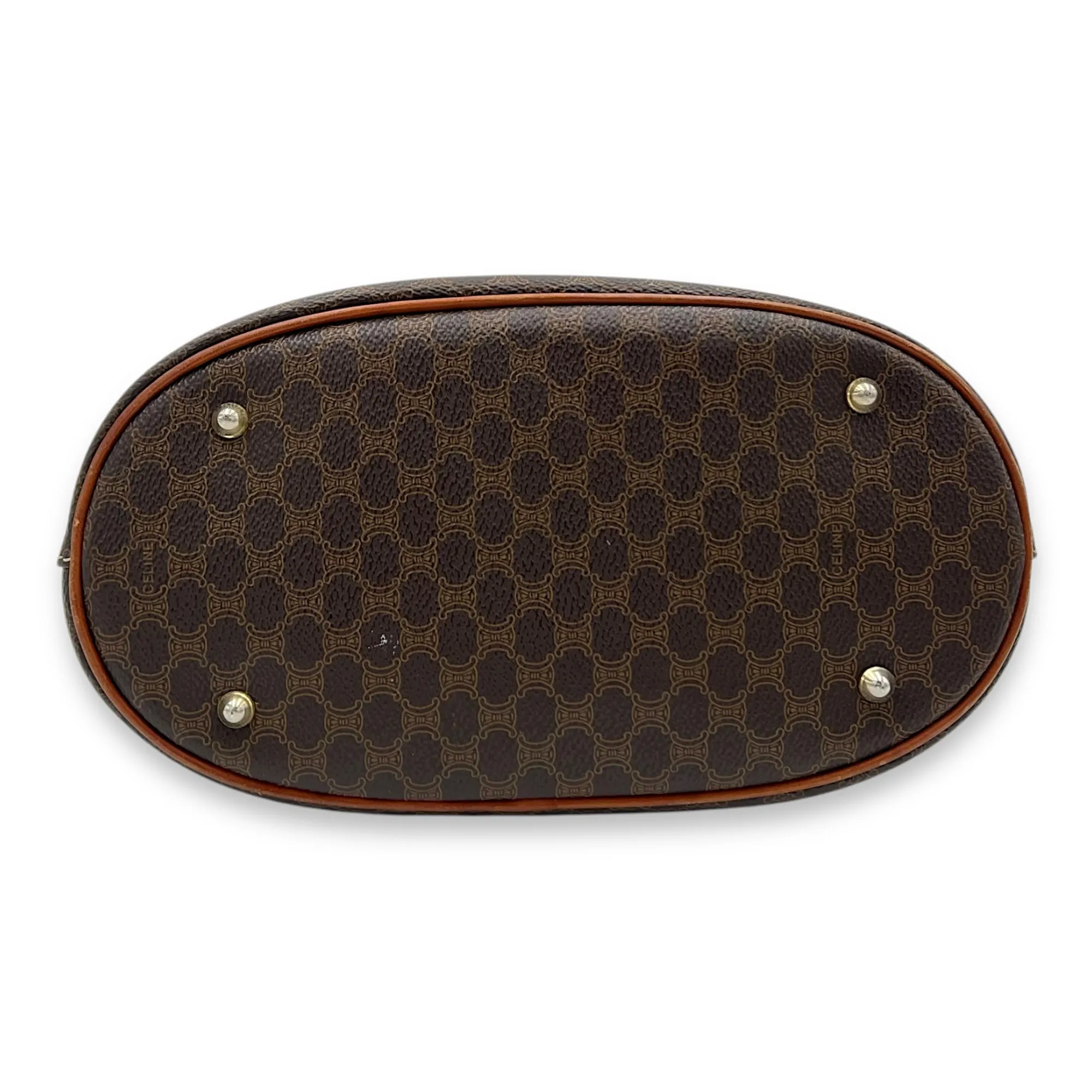 Macadam Tote Bag Brown in Coated Canvas, Gold hardware