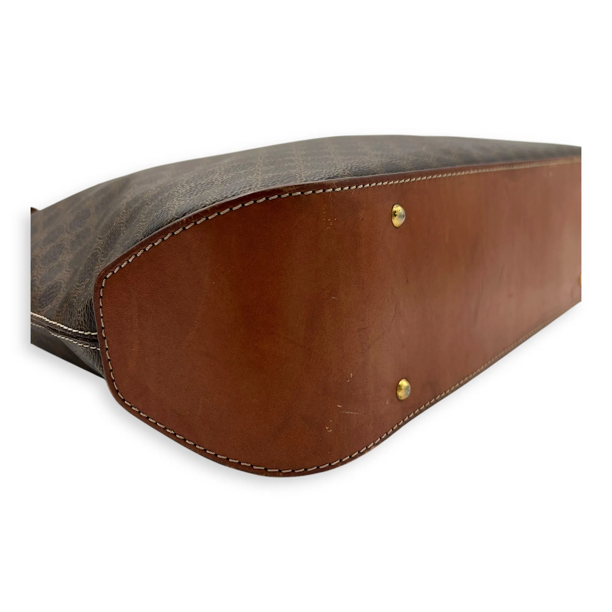 Macadam Tote Bag Brown in Coated Canvas, Gold hardware