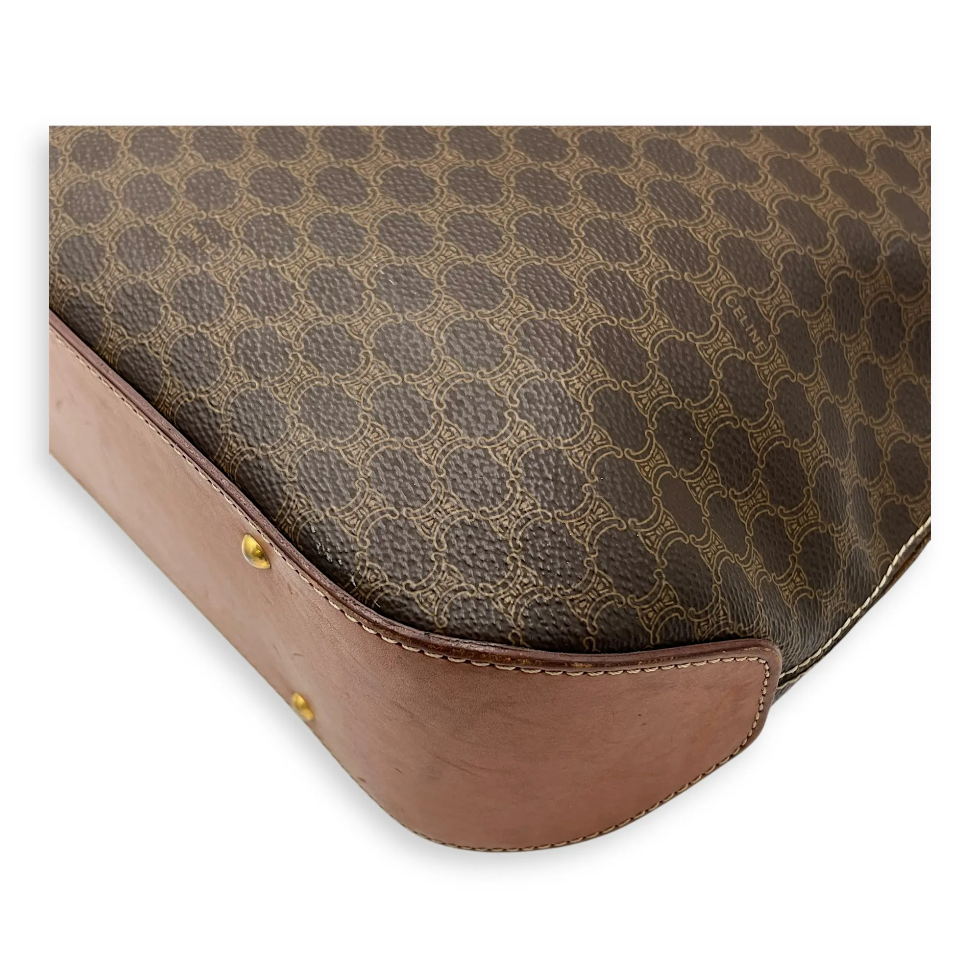 Macadam Tote Bag Brown in Coated Canvas, Gold hardware