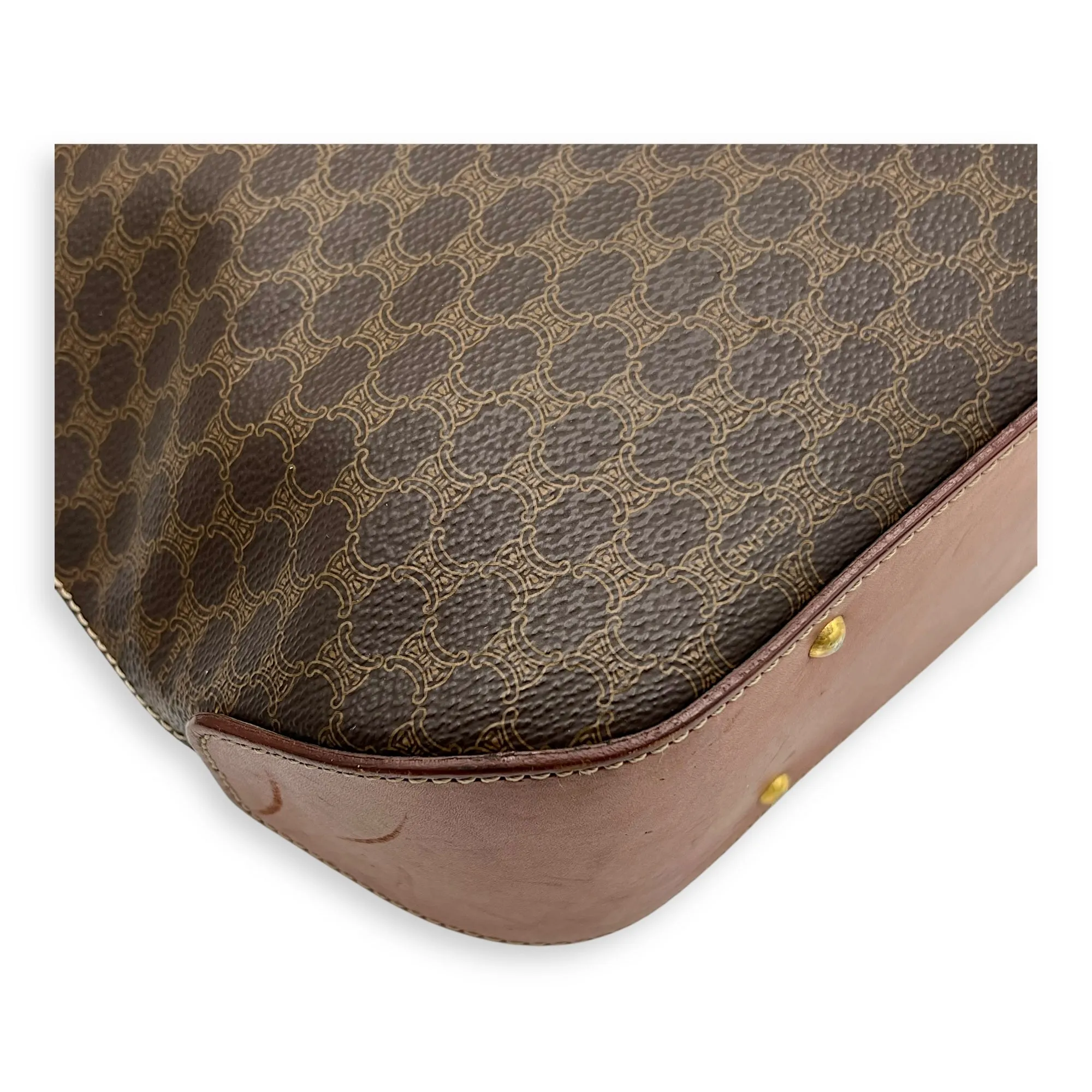 Macadam Tote Bag Brown in Coated Canvas, Gold hardware