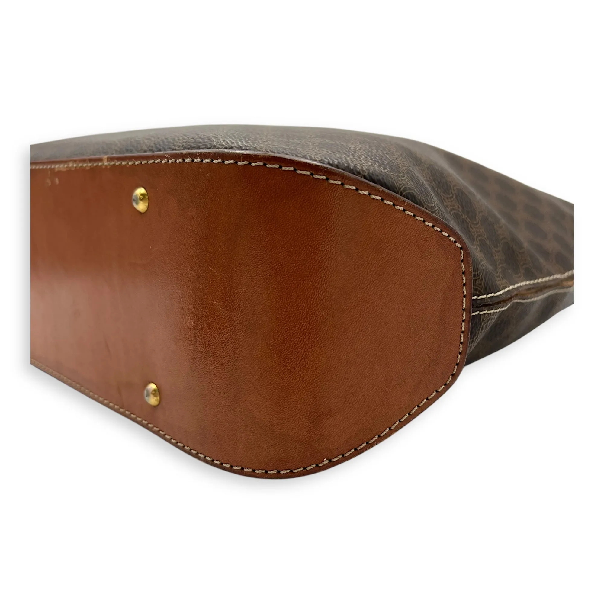 Macadam Tote Bag Brown in Coated Canvas, Gold hardware