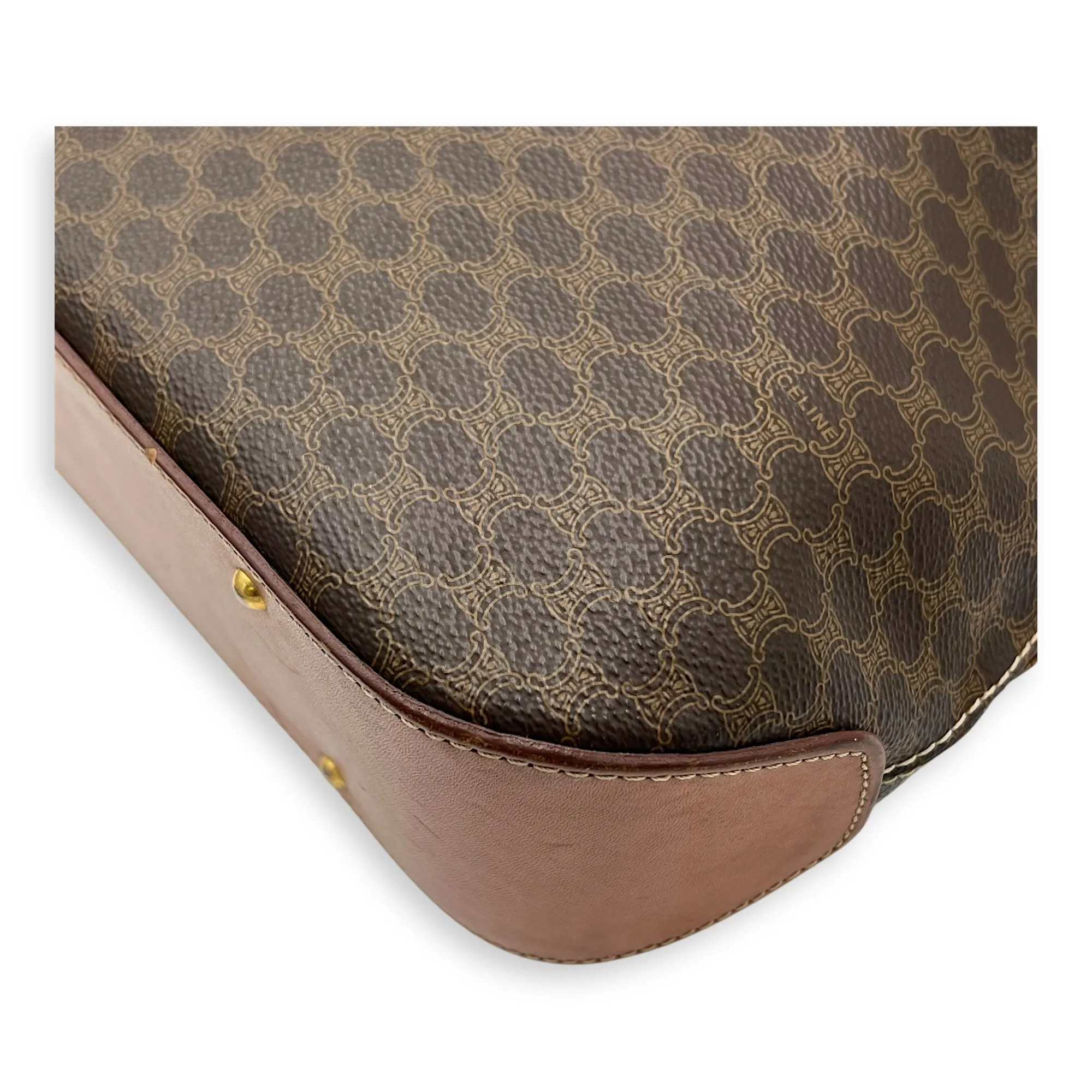Macadam Tote Bag Brown in Coated Canvas, Gold hardware