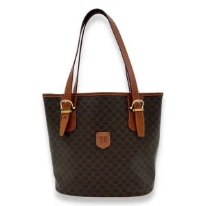 Macadam Tote Bag Brown in Coated Canvas, Gold hardware