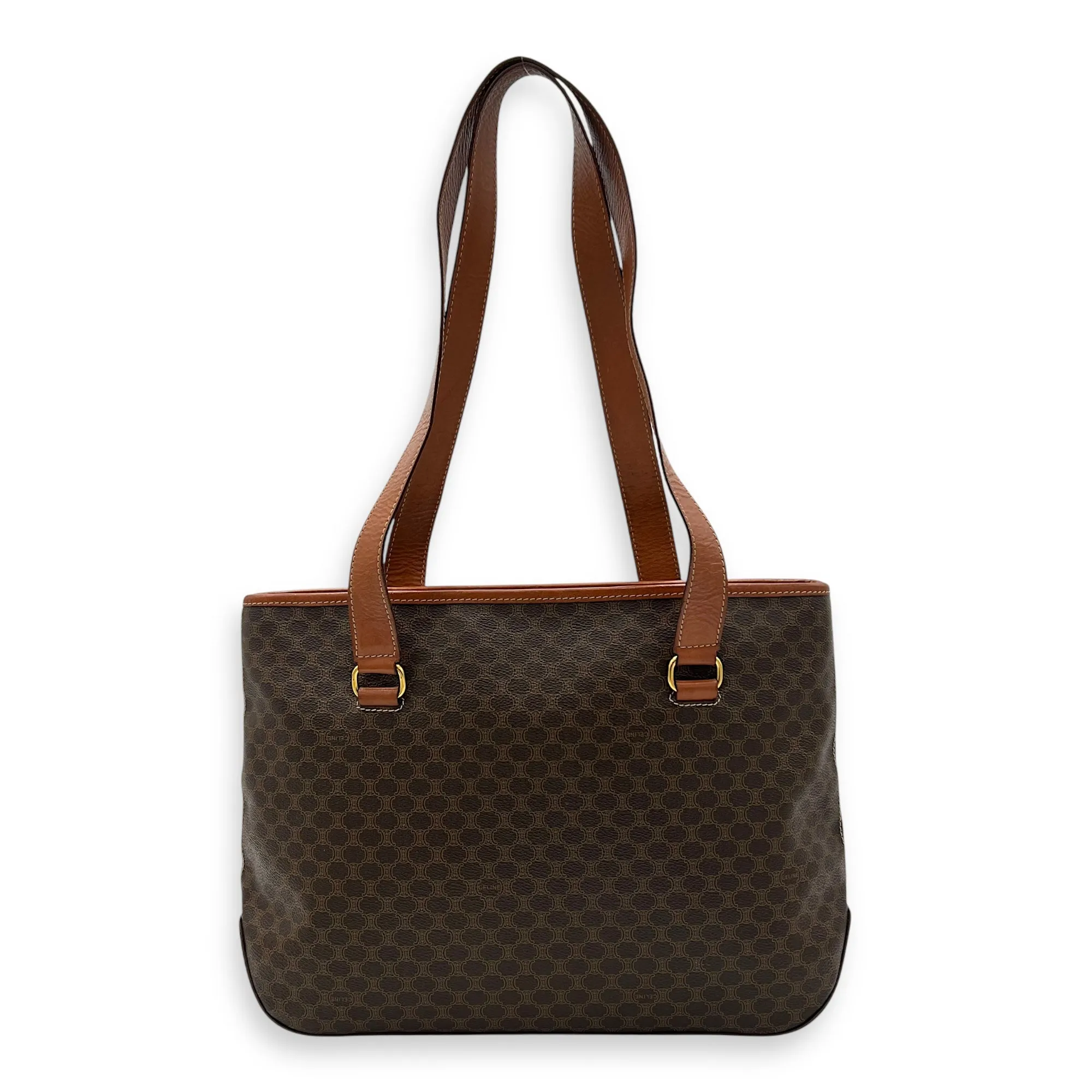 Macadam Tote Bag Brown in Coated Canvas, Gold hardware