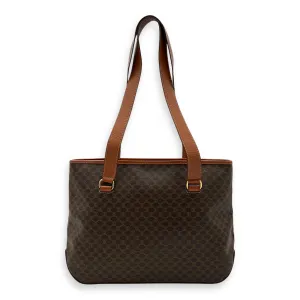 Macadam Tote Bag Brown in Coated Canvas, Gold hardware