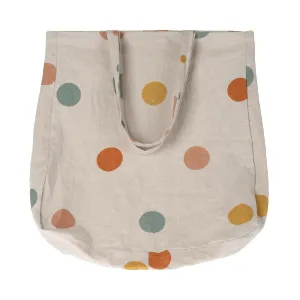 Maileg Linen Tote Bag, Multi Dots, Large