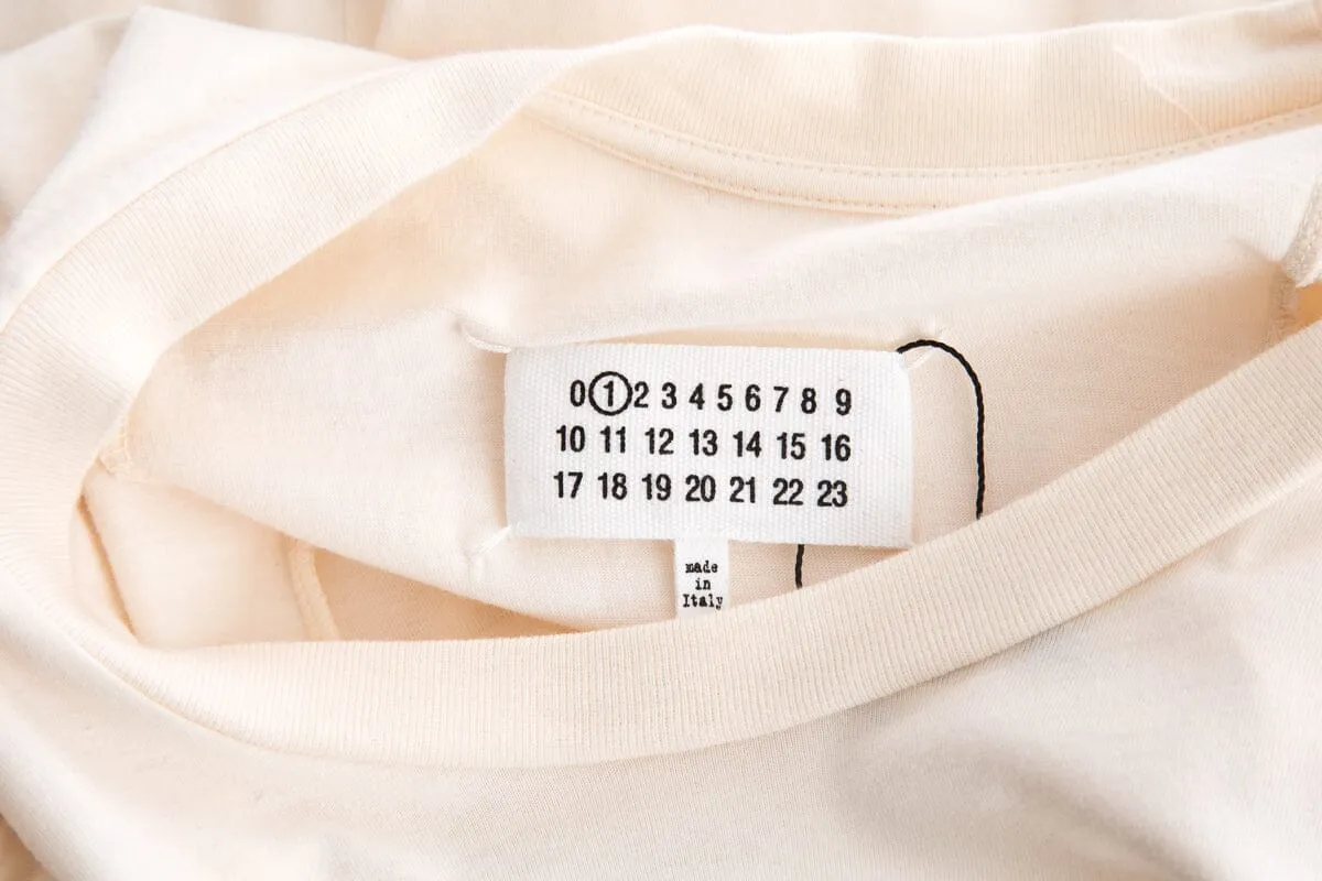 Maison Margiela Cream Cold Shoulder Blouse SZ S