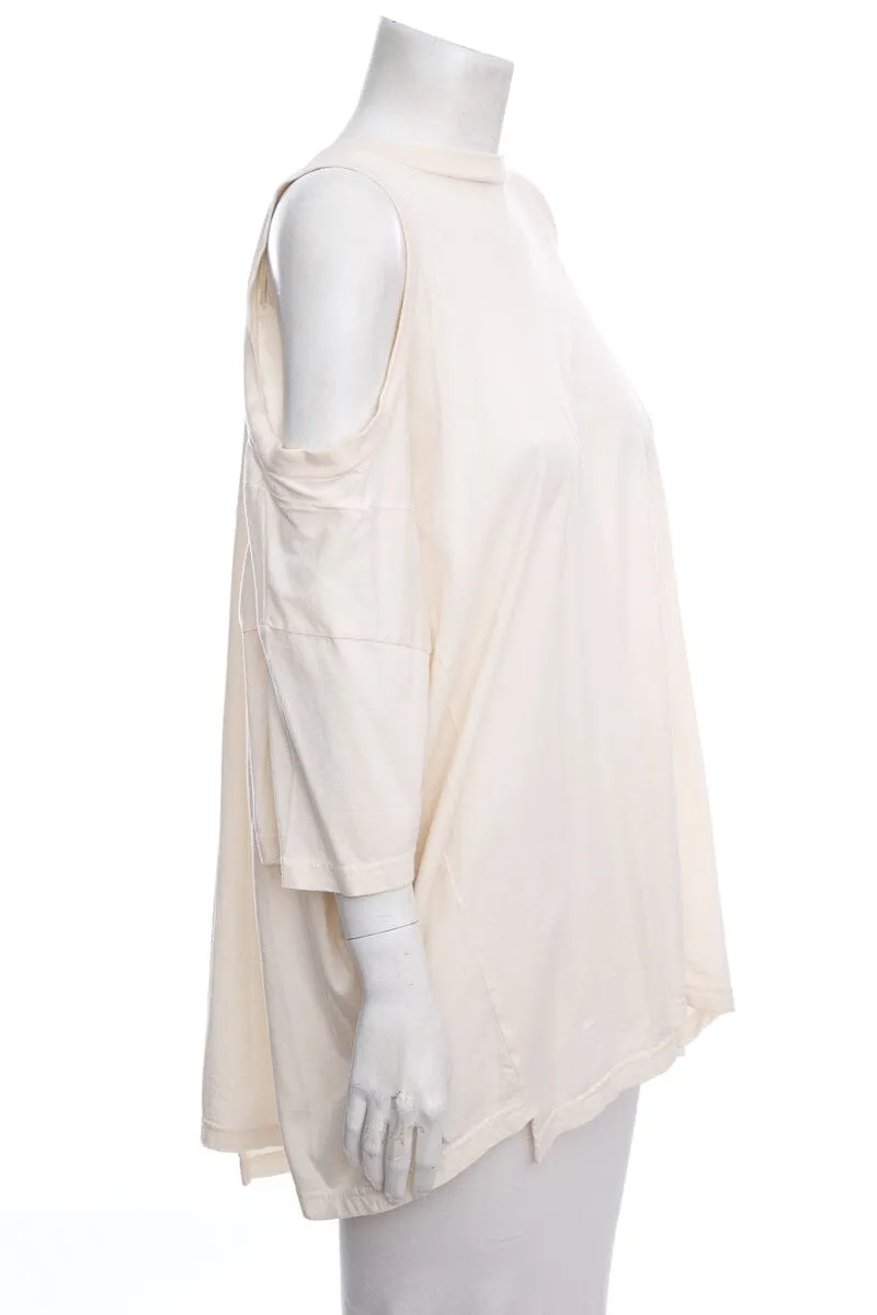 Maison Margiela Cream Cold Shoulder Blouse SZ S