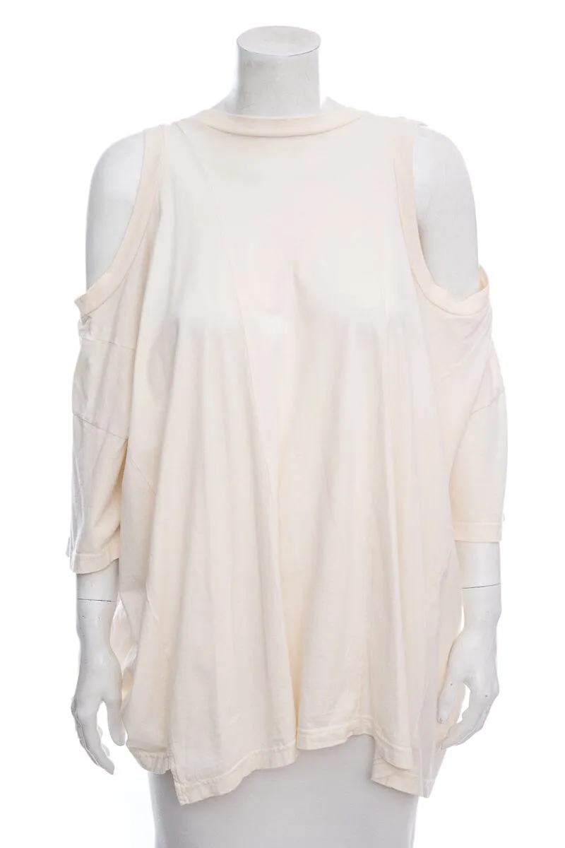 Maison Margiela Cream Cold Shoulder Blouse SZ S