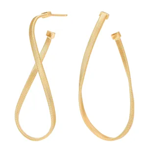 Marco Bicego 18K Yellow Gold Marrakech Twisted Irregular Medium Hoops
