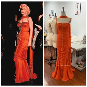 Marilyn Monroe Orange Dress Gentlemen Prefer Blondes Costume
