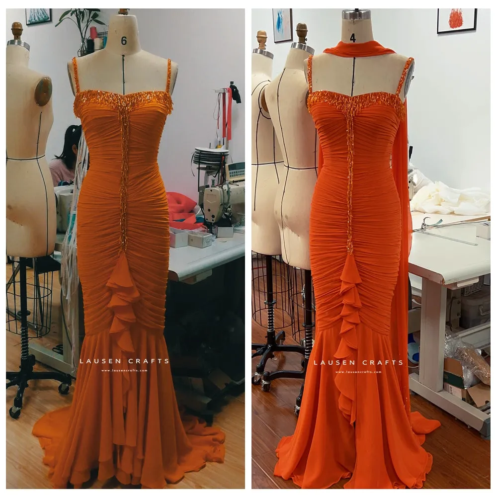 Marilyn Monroe Orange Dress Gentlemen Prefer Blondes Costume