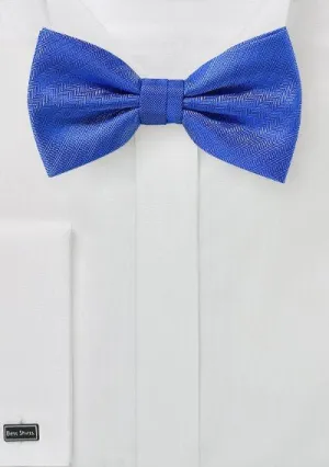 Marine Blue Herringbone Bowtie