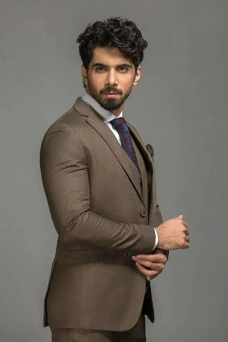 Matte Brown Regular Fit Suit