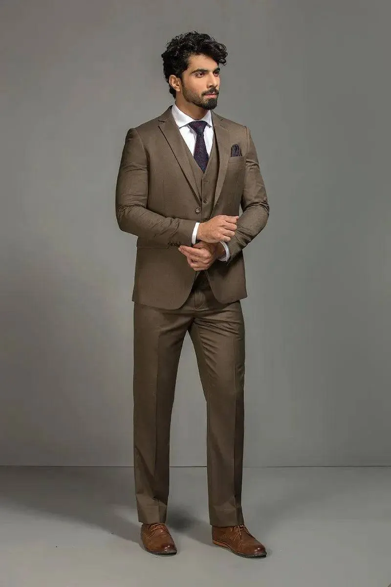 Matte Brown Regular Fit Suit