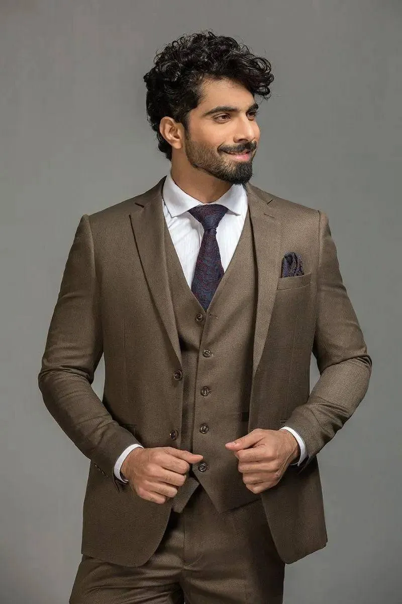 Matte Brown Regular Fit Suit