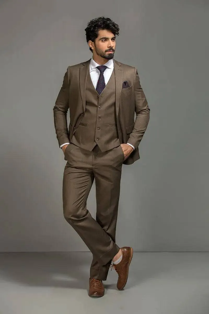 Matte Brown Regular Fit Suit