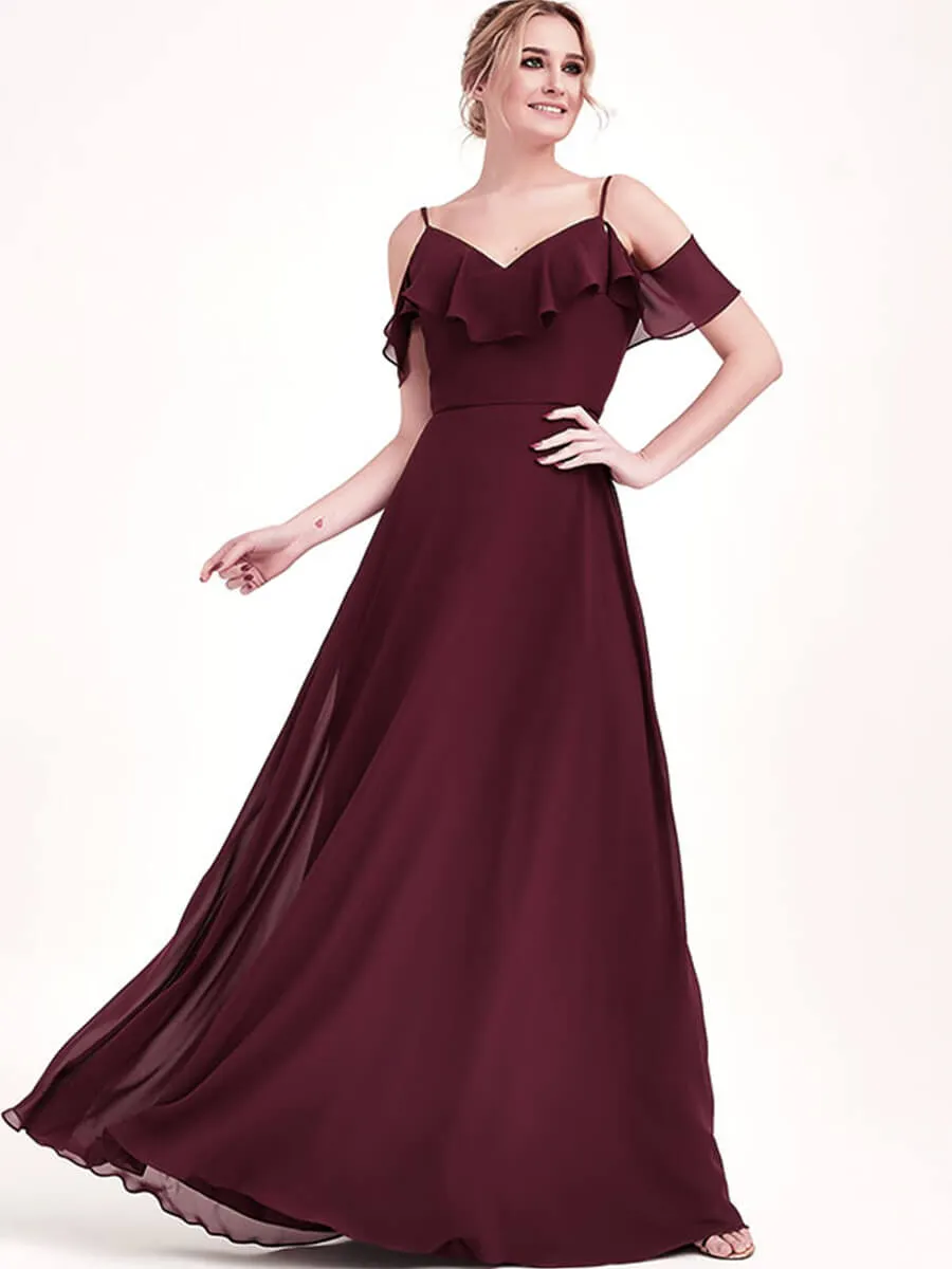 Mauve 1 Of 3 Ways Cap Sleeve Chiffon Convertible Bridesmaid Dress
