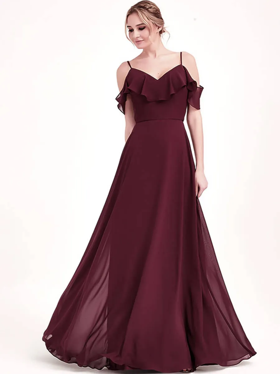 Mauve 1 Of 3 Ways Cap Sleeve Chiffon Convertible Bridesmaid Dress