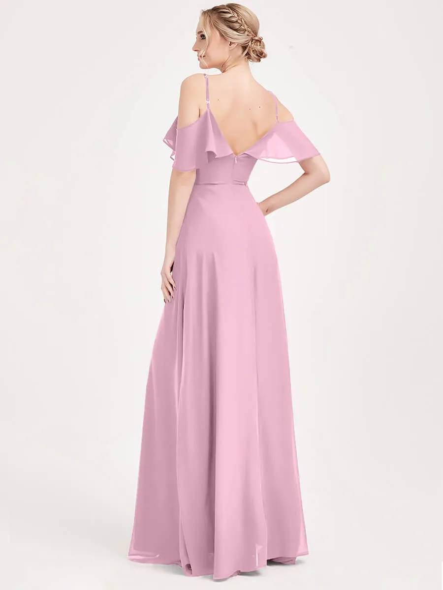 Mauve 1 Of 3 Ways Cap Sleeve Chiffon Convertible Bridesmaid Dress