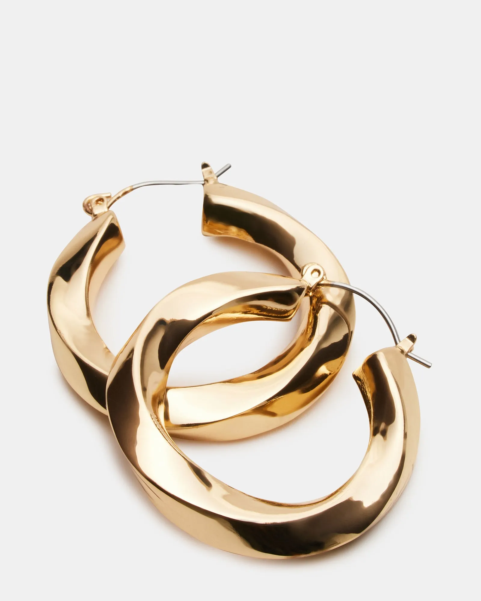 MEDIUM TWISTED HOOPS GOLD