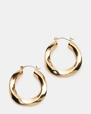 MEDIUM TWISTED HOOPS GOLD
