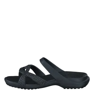 Meleen Twist Diamante Sandal Black/black