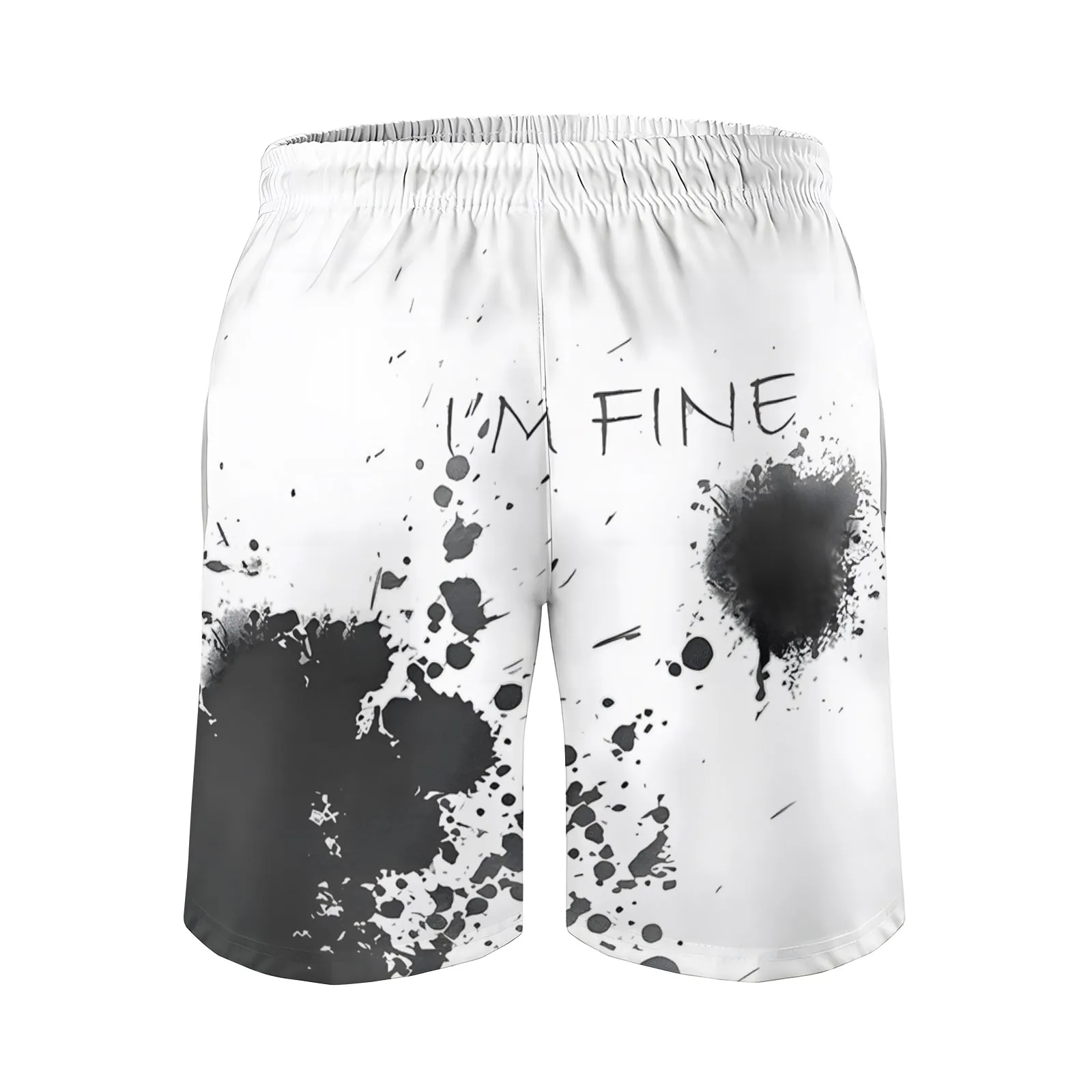 Men's Pocket Drawstring Letter Breathable Shorts