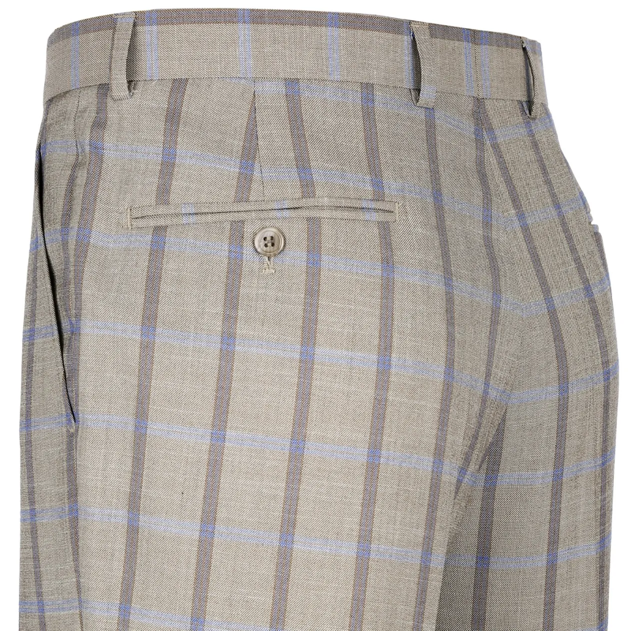 Men's Renoir Two Piece Windowpane Tan Slim Fit Suit