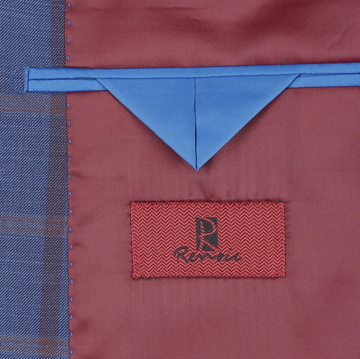 Men's Renoir Two Piece Windowpane Teal Slim Fit Suit
