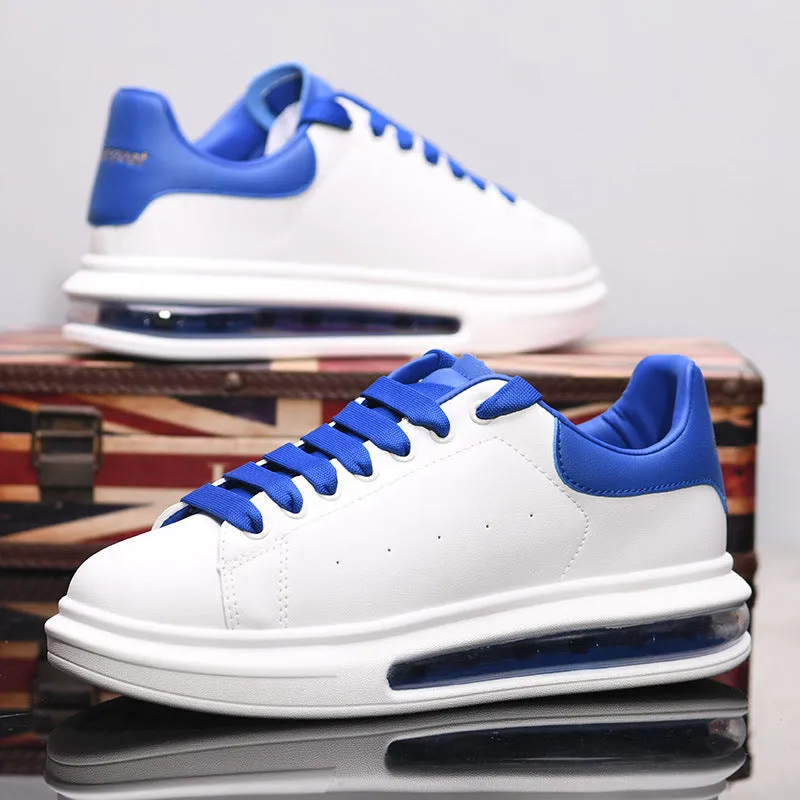 Men's White Height Increasing Genuine Fashion Breathable Sneakers