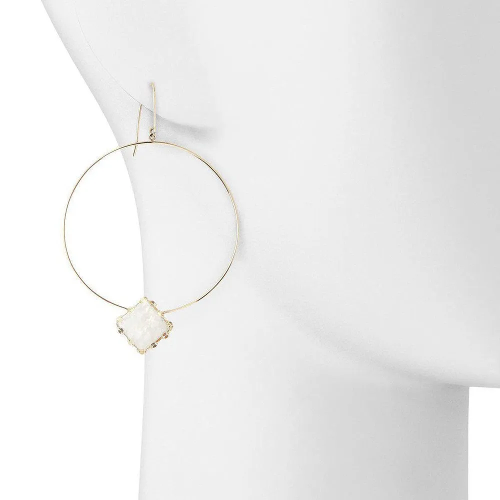 Mesmorize Duo Drop Moonstone Hoop