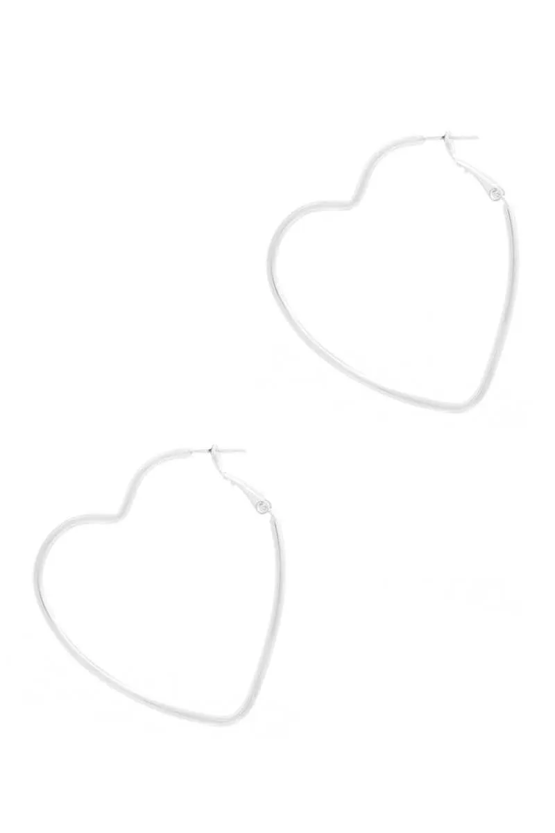 Metal Heart Hoop Earring