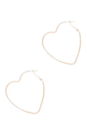 Metal Heart Hoop Earring