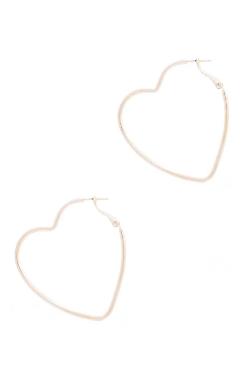 Metal Heart Hoop Earring