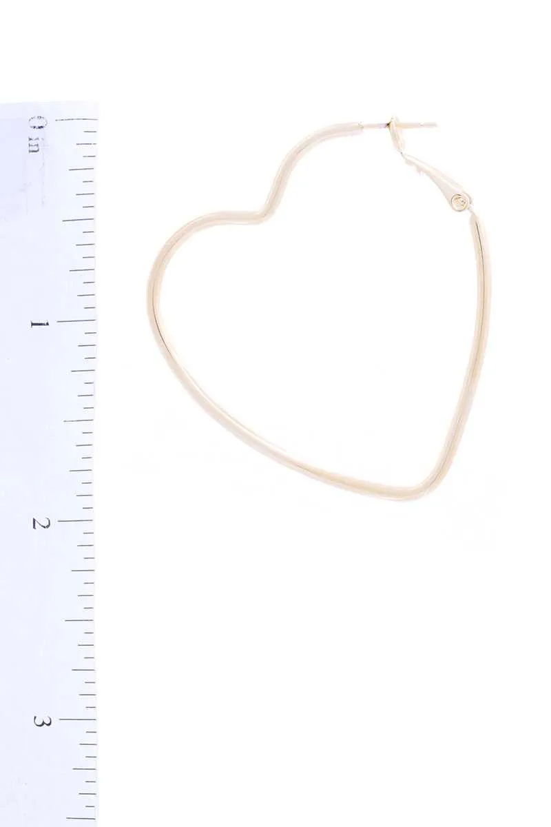 Metal Heart Hoop Earring